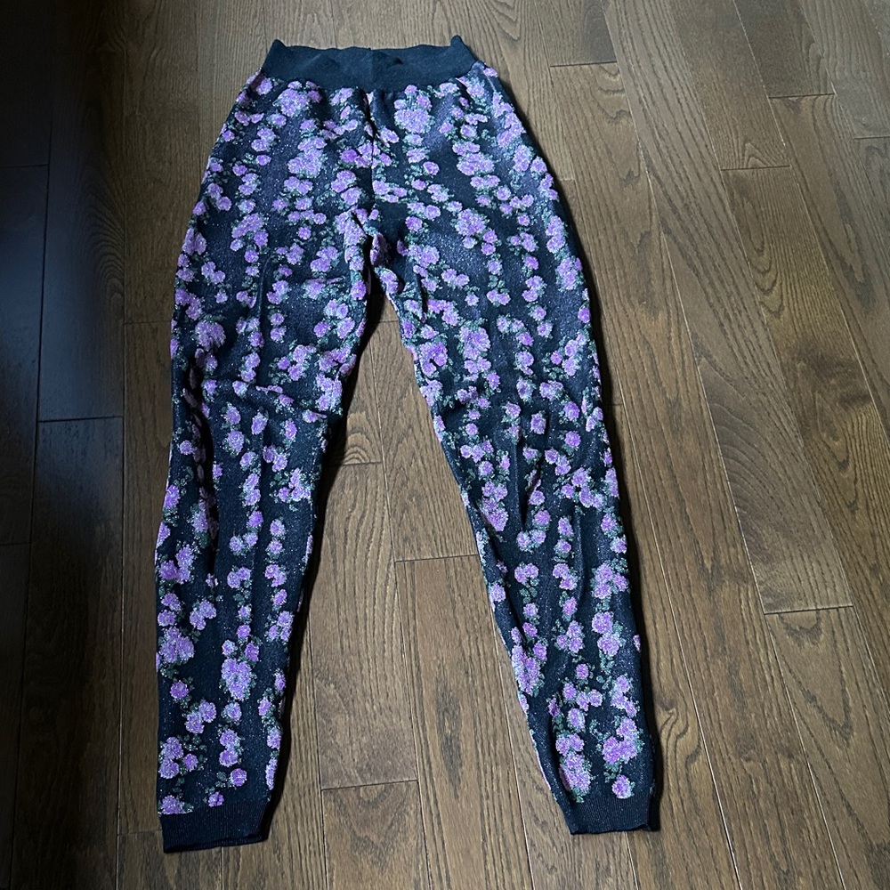 Gucci Black and Purple Floral  Joggers XS